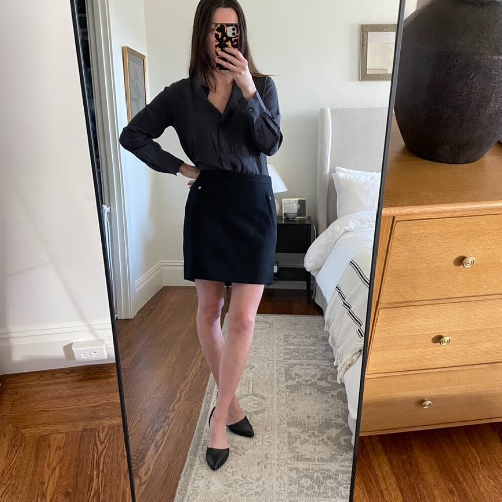 J Crew Wool Pencil Skirt with Zippered Pockets